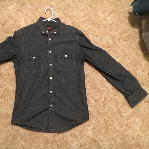 Merona Dark Blue Button Down Size Small - Picture 2 of 2